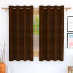 Story@Home Bloom Collection Jacquard Abstract Pattern Ring top Eyelet 1 PC Window Curtain- 5 Feet, BROWN