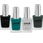 JUICE ONE COAT NAIL PAINT COMBO CROW BLACK - M02, ROCK BOTTOM - M04, BRIGHT AQUA - M06, ICE GREY - M10 LONG LASTING 11ML EACH PACK OF 4