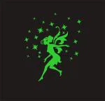 DreamKraft Green Vinyl Glow In Dark Fairy Star Radium Wall Sticker 30x35 cm