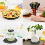 PLEXUS Trivet Mat Multipurpose Silicone Pot Holders,Anti Slip Hot Pads Silicone Heat Resistant Coasters, Cup Insulation Mat, Insulation Pad Potholders Blue (Pack of 4)