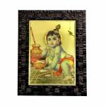 Hawai Bal Gopal Gold Plated Wall hanging Photo frame for Worship Use SFDI130BLKFRM