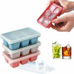 VRLSE Ice Cube Trays - Silicone Ice Cube Tray with Lid Easy Release Durable Dishwasher Safe