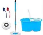 Mupkin Plastic Bucket Mop set 360 Degree Rotating with 2 Absorber,2 Small sink Brush wet & Dry Mop set