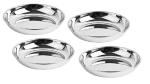 Bengani Stainless Steel Halwa Plate/ Dessert Plate (Daimeter: 12.7CM) Pack Of 4 (R.B)