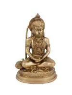 Arihant Craft God Hanuman Idol Handcrafted Showpiece - 19 cm (Brass, Gold)