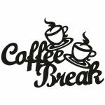 CVANU Coffee Break MDF Cutout Wall Hanging for Wall Decoration