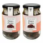 The Date House Date Pickle|Khajur Ka Achar, Ready To Eat Delicious Date Pickle|Healthy Pickles, No Preservatives, 100% Plastic Free Packaging - 350gm Each - Pack of 2