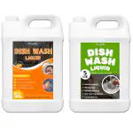 Fivanta Dishwash Liquid, Removes Tough Grease & Odour Orange 5L & Lemon 5L