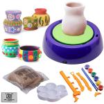 Khyali Pottery Wheel Clay Pot Making Machine Game with Colors and Stencils, Creative Educational Craft Toy Gift for Kids