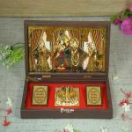 Goldgiftideas 24k Gold Plated Radhe Krishna Photo Frame With Charan Paduka