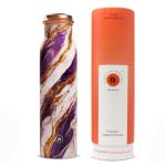 Eb-Everything Beautiful Copper Purple Gold Marble Water Bottle In Standard Shape Printed Marble Design - 1 L