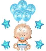 Grand Shop Blue Aluminium, Rubber Large Size Baby Foil Balloon, Mini Star Foil Balloon, Its A Boy Printed Balloons