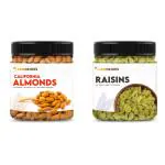 FARMCRAVES Combo Of Whole Almonds , Raisins 250G , Each Pack| Healthy Dry Fruit Snack Combo | Fresh | Healthy | Nutiricious & Delicious | Tasty Snacks Rich in Protein For Healthy Morning Routine