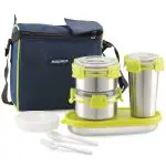 Magnus Nexus 5 Prime Stainless Steel Lunch Box Set | Insulated, Air-Tight, Leakproof Lunch Box for Kids, Office Men & School Tiffin | Suitable for Men, Women - Blue