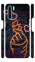 YAPZONE | Designer Back Case Cover for Oppo F15 / A91 / F15s | Korean Finger Love |