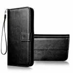 Clickaway Flip Cover for Lenovo K8 Note Mobile Phone Case Leather Finish Magnetic Closure Shock Proof Wallet Mobile Phone Cover -Charcoal Black