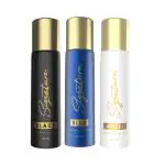 Signature perfume body spray combo- BLACK, BLUE & WHITE - Pack of 3 X 210 ml each| Deodorant for Men & Women|Long Lasting fragrance