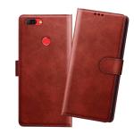 HANIRY Flip cover For Infinix Hot 6 Pro flip cover / Infinix X608 flip cover / Brown