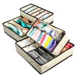 NYS Store Drawer Organizer, 4 PCS Foldable Cabinet Underwear Storage Box Closet Dresser Divider for Storing Ties and Handkerchiefs