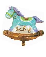 Hippity Hop Foil Multicolor Foil Balloon Horse Shaped Baby Print