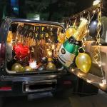 SPECIALYOU.IN Car Boot theme Birthday decoration items combo kit includes Black and Yellow balloons with Red Heart, Champagne Bottle foil balloon and Happy birthday banner Pack of 25 Items