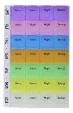 HEMIZA 7 Day Weekly 28 Compartments Pill Box Morning Night Medicine Pill Organizer Tablet Storage