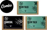 The Herbal Natural Handmade Neem Tulsi,Neem Tulsi, Charcoal, Combo Soap for Men and Women 375 g (Pack of 3)