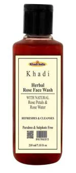 Khadi Herbal Rose with Natural Petals Face Wash For Refreshing Healthy Skin 210ml (Pack Of-1)