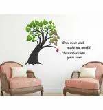 WOLPEP Multicolor Vinyl Tree with Love Quotes Wall Sticker