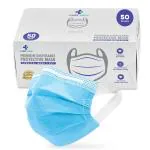 CARE VIEW 3 Ply Disposable Surgical Face Mask Box with FABRIC Earloop and built in Nose Pin , Certified by BFE>99% and PFE > 95%, SITRA, DRDO, ISO and CE (Pack of 50, BLUE)