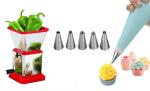 First Front Stainless Steel Chilly Cutter Cutter With Cake Decorating 6 Pcs Nozzle and (Multicolour, Pack of 2)