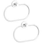 Abyss Pack of 2 Towel Ring Stainless Steel Chrome for Bathroom/Wash Basin/Napkin-Towel Hanger/Bathroom Accessories, Oval shape towel hanger napkin ring