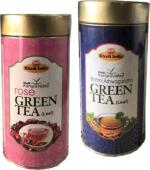Khadi Kangra Valley Brahmi Ashwagandha Green Tea Leaf And Rose Green Tea Leaf (Pack Of 2)