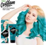 Nisha Cosglam Semi Permanent Hair Color for Unisex, Infused Conditioner, Glossy Finish, No Ammonia, No Peroxide & Non Oxidative, Vegan Highlights Hair Dye 120g #53 Electric Teal