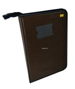 Shining Zon PU Leather Multipurpose 20 Sleeve Document File Folder Executive Zipper Folder for Certificate A4,Fullscape,legal Size Document Organizer File - Pack Of 1 Brown