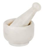 Mast Hand Crafted white marble Khalbata / Mortar and Pastel set for Kitchen and home - 4 inch