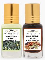 Menjewell Combo Pack Of 2PCs Attar(Royal Kewda 5Ml,Shahi Darbar 5Ml) 10ML Attar (Floral, Spicy)