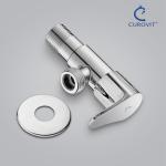 CUROVIT N-Torrent Zinc Alloy Angle Valve Silver in Color Chrome Finish Quarter Turn with Wall Flange for Bathroom & Kitchen Area