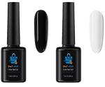 24X7 Emall White, Black Long-Lasting Uv Nail Gel Polish, 7.5 Ml Each (Pack Of 2)
