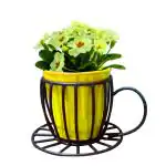 Trustbasket Yellow Coffee Cup Table Top Pot With Holder (1)