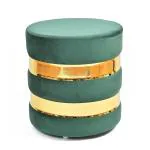 Shadowkart Green Wood Pouffe Stool 16x16x16 Inch