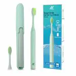 Nexlev Smart Smile Sonic Electric Toothbrush-Humm for Adult | AAA Battery Included | Day and Night Mode | 30000 vibrations/minute | Super soft Bristles | Mint Green | 2 Replaceable Brushheads