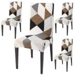 HOKIPO Dining Chair Cover Set of 4 Seater Stretchable Elastic Slipcovers (AR-4097-D9*4)