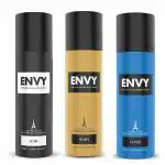 ENVY Nitro, Rush & Noir Deo - 120ML Each (Combo Pack of 3) | Long Lasting Deodorant for Men