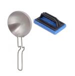 Urban Buy Aluminium Tadka Pan With Cleaning Home and Office Tile Brush and Multicolour, Pack of 2