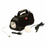 Smuf Solar Wireless Speaker + 1 Bulb + Bluetooth & FM Radio & Front Torch Inverter Emergency Light (Black)