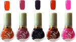 OUR Beauty Multicolor Extra Shine Long Wear Durable Nail Polish Vk07, 30 ml (Pack Of 5)