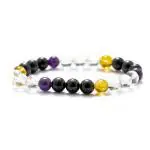 S. K. SYNTHETICS Libra Zodiac Sign Natural Crystal Certified Unisex Bracelet Original Natural 8 mm Stone Beads with Palo Santo Smudge