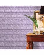 UZANIYA Purple Abstract PVC Foam 3D Brick Wall Sticker (77 x 77 cm) (Pack of 15)