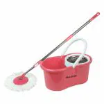 Himaakars Fast Clean 360 Spin Mop with Bucket Set (Pink)